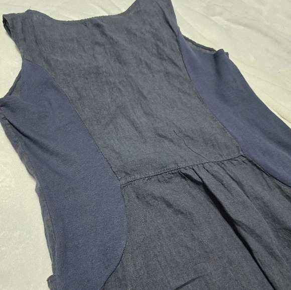 Lina Tomei Linen Shift Dress w/ Hand Beaded Neckline, Made in Italy, EUC! - Picture 8 of 11
